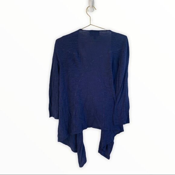 Cynthia Rowley Blue Drape Front Cardigan Sweater - Picture 2 of 4